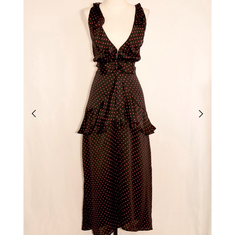 For Love and Lemons Black and Red Polka Dot maxi dress